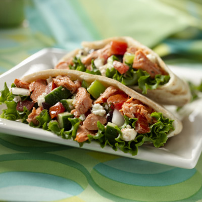 Alaska Salmon Greek-Style Stuffed Pita Pockets