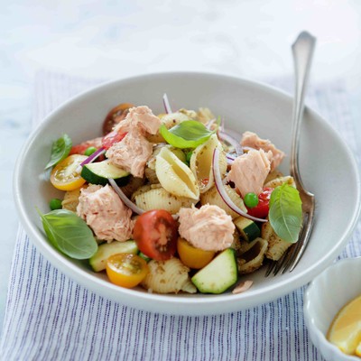 Alaska Salmon Pesto Pasta Salad