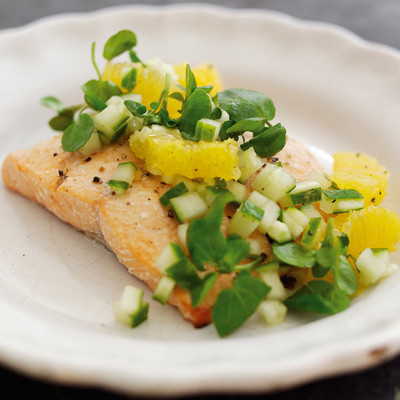 Alaska Salmon with Orange & Watercress